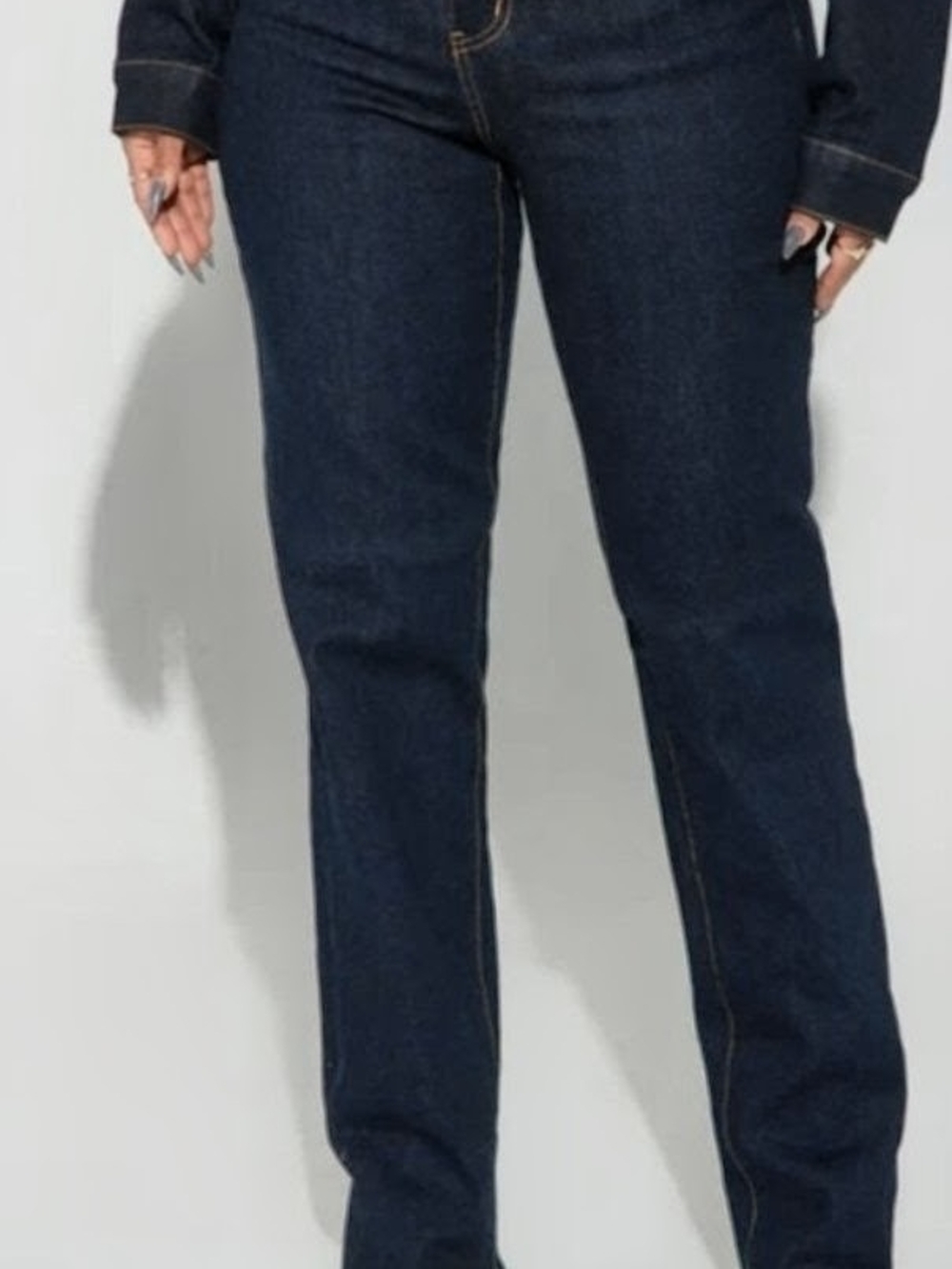 Fashion Nova High-Rise Dark Indigo Jeans - Picture 4 of 7